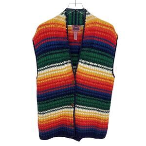 Cambridge Country Store Dry Goods Multicolor Stripe Knit Sweater Vest Medium